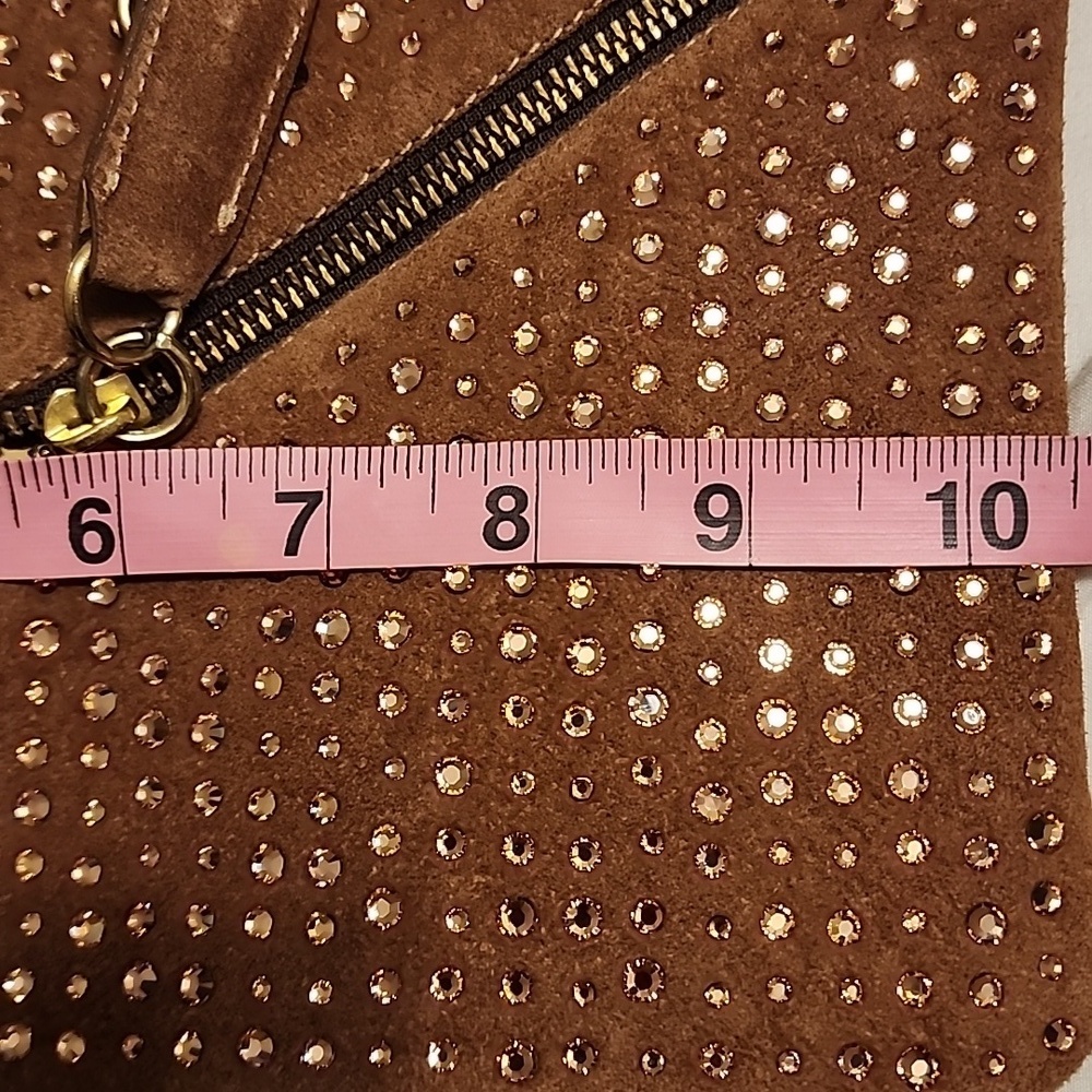 Cassandra Los Angeles Studded Leather Clutch with Tassel - Picture 8 of 9